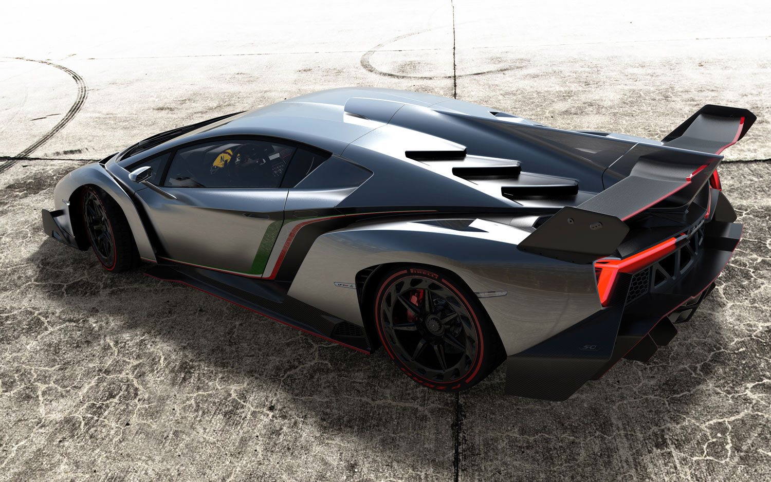 Lamborghini Veneno rear left side view Lamborghini Veneno rear left side view