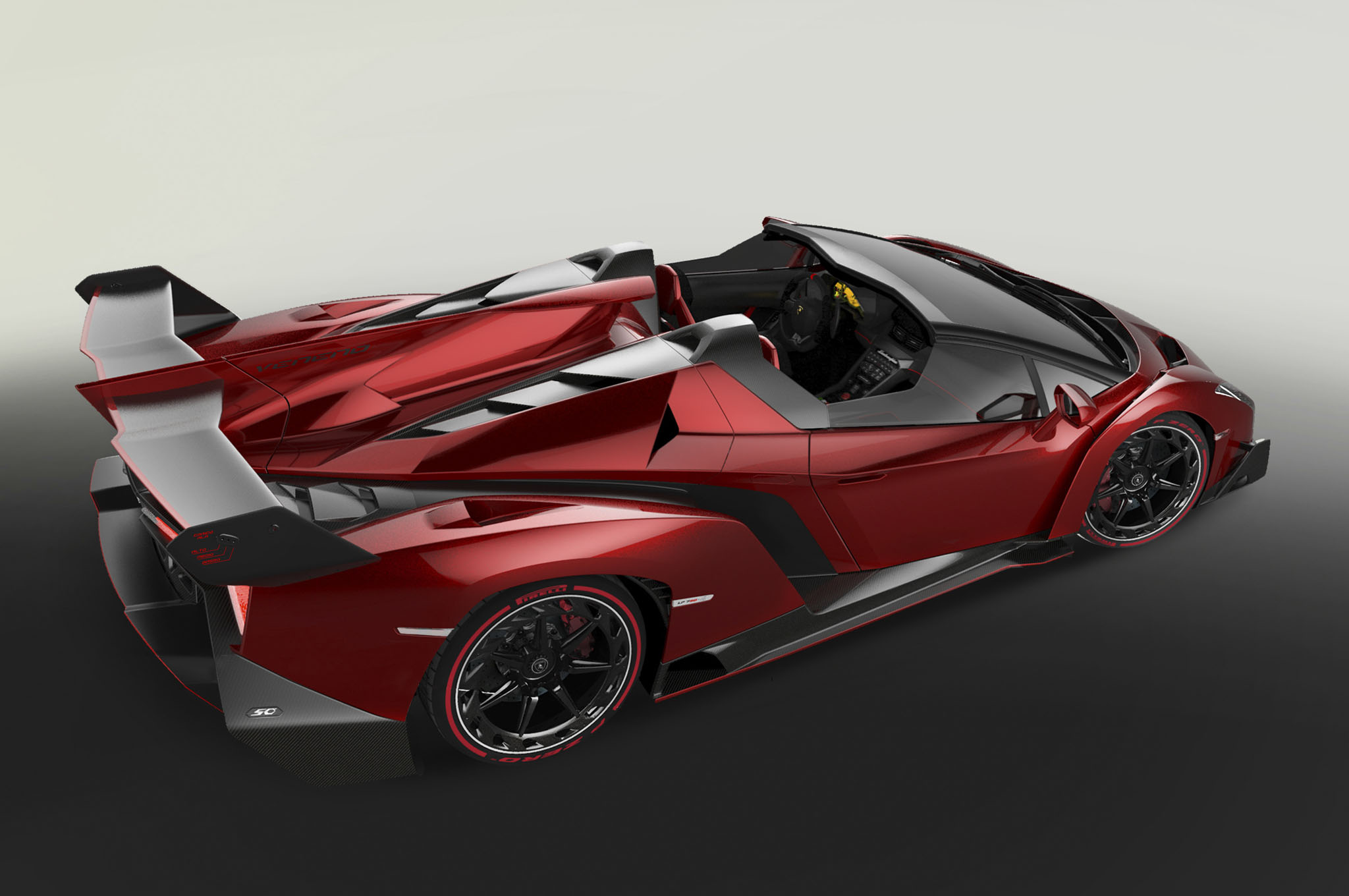 veneno roadster overhead profile