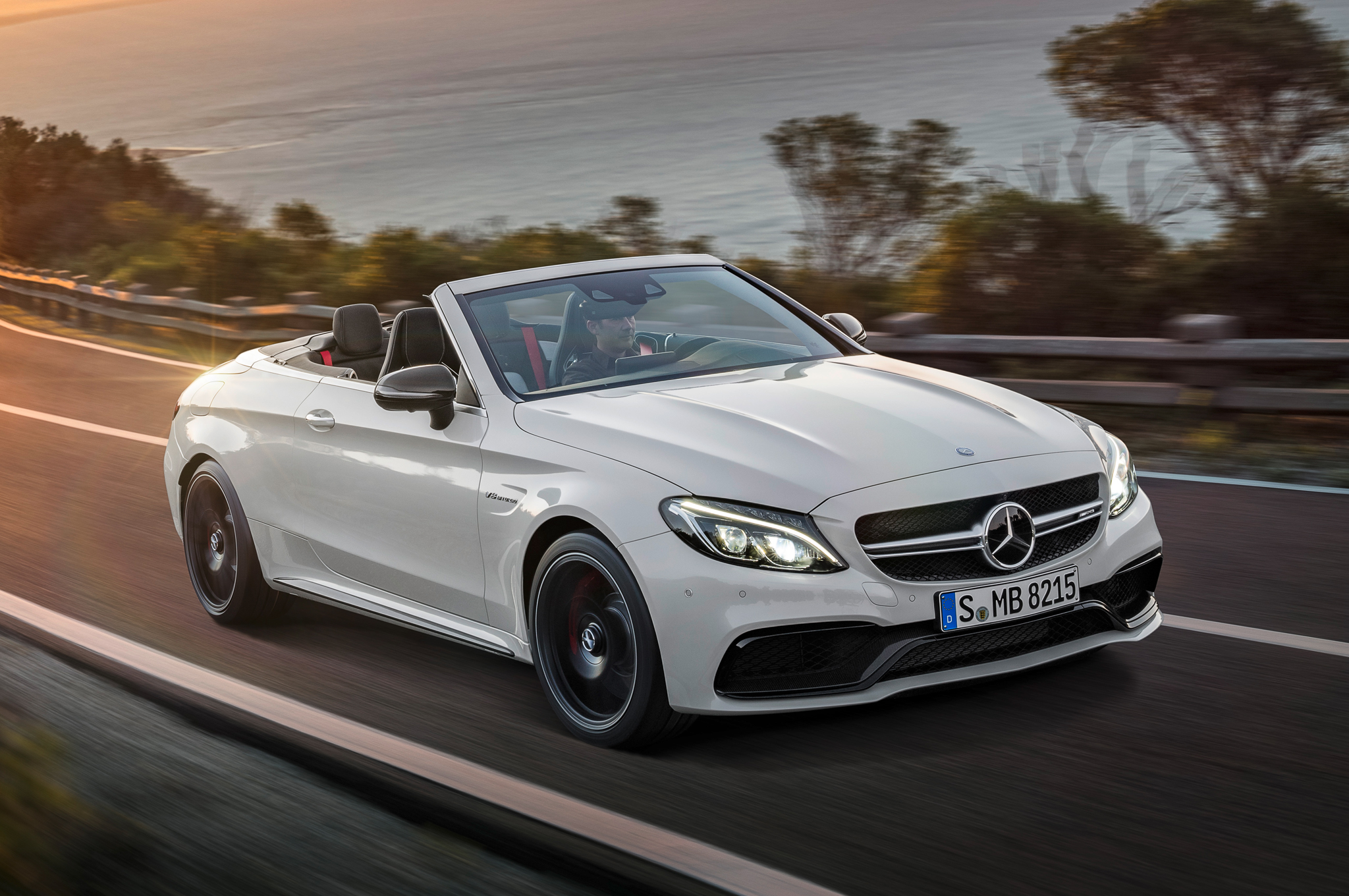 2017 Mercedes AMG C63 S Cabriolet front three quarters in motion 02 2017 Mercedes AMG C63 S Cabriolet front three quarters in motion 02