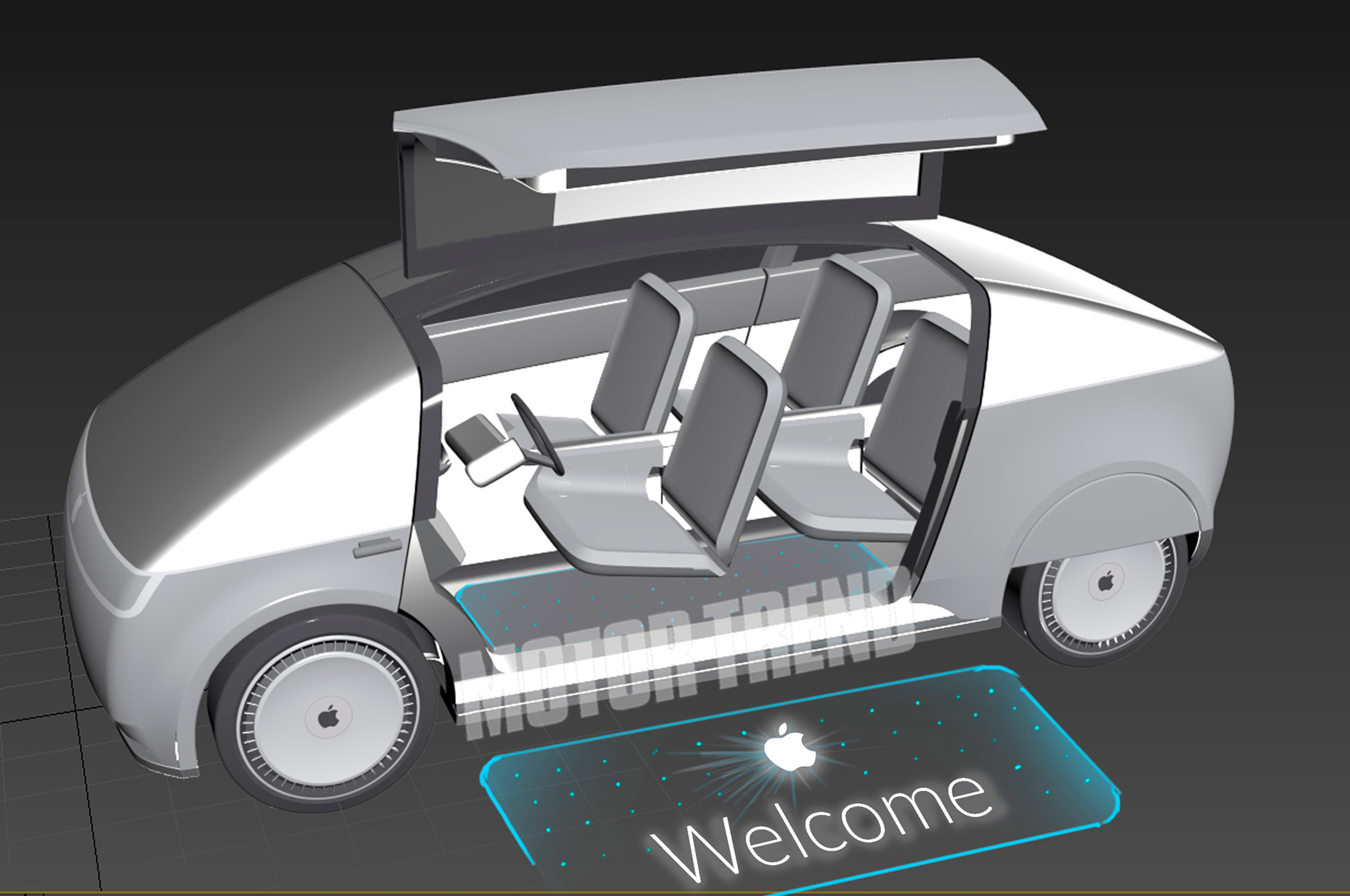 Apple Car doors open rendering