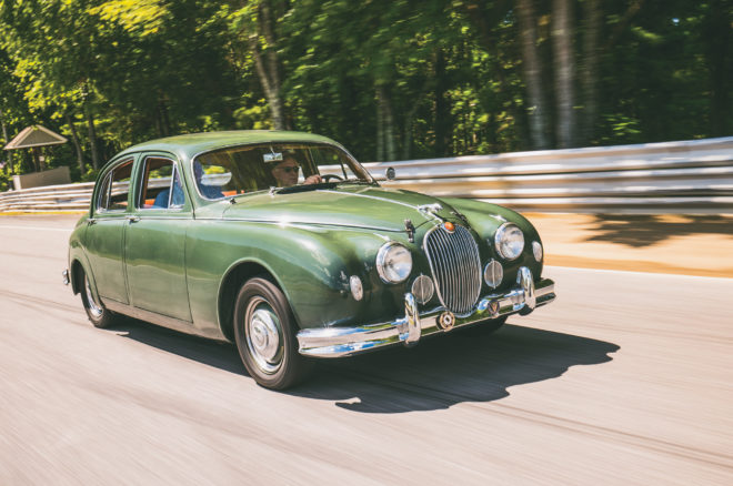 1958 Jaguar Mark I 3 4 front three quarter in motion