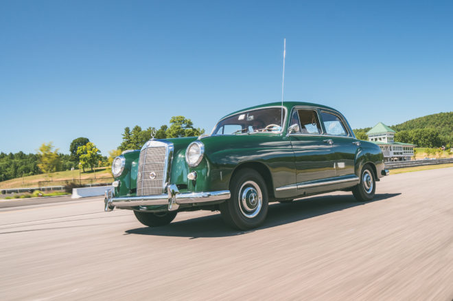 1959 Mercedes Benz 219 front three quarter in motion