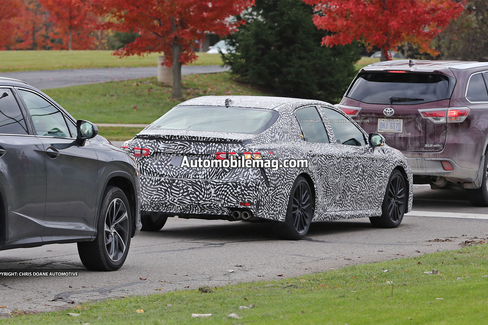 2018 Toyota Camry Prototype Caught Sporting Four Exhaust Tips 2018 Toyota Camry Spy Photos Rear Three Quarter 06 The